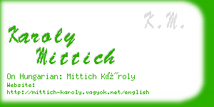 karoly mittich business card